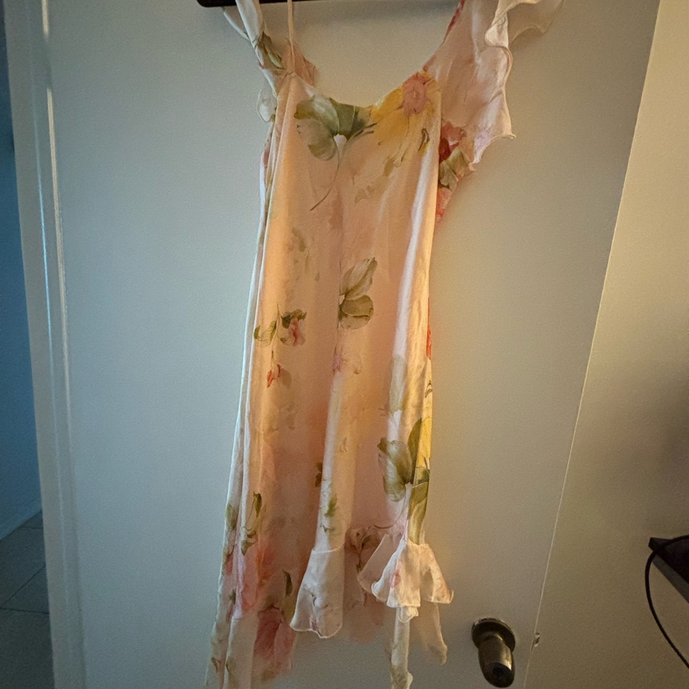 Anthropologie Cream and Tan Dress